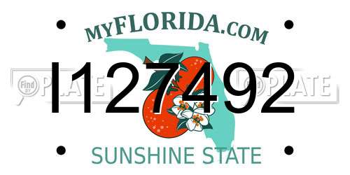 I127492 Florida License Plate