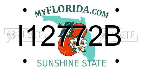 I12772B Florida License Plate