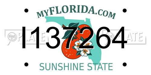 I137264 Florida License Plate