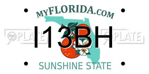 I13BH Florida License Plate