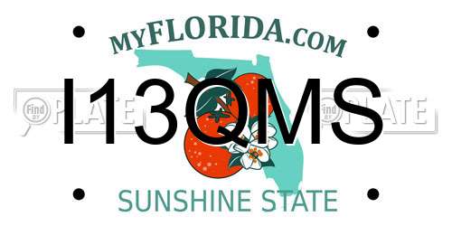 I13QMS Florida License Plate