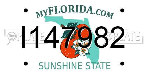 I147982 Florida License Plate