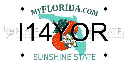 I14YOR Florida License Plate