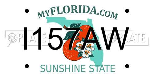 I157AW Florida License Plate