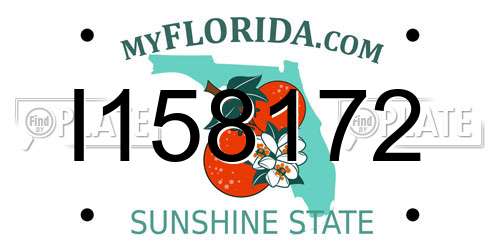 I158172 Florida License Plate