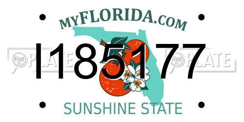 I185177 Florida License Plate