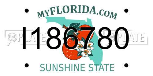 I186780 Florida License Plate