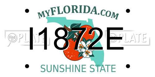 I1872E Florida License Plate