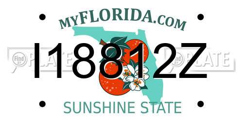 I18812Z Florida License Plate
