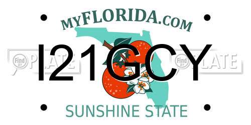I21GCY Florida License Plate