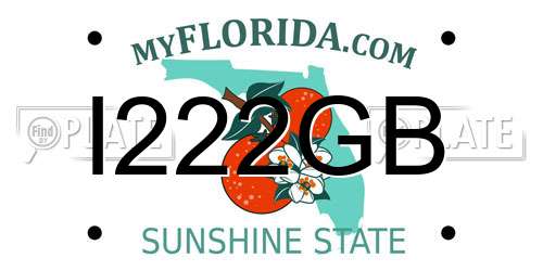 I222GB Florida License Plate