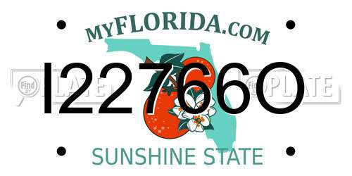 I22766O Florida License Plate