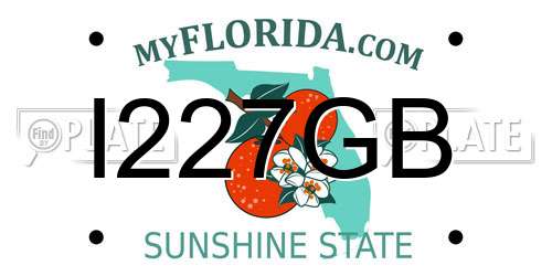 I227GB Florida License Plate