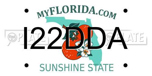 I22DDA Florida License Plate