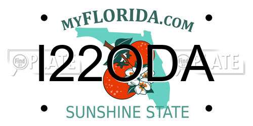 I22ODA Florida License Plate