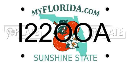 I22OOA Florida License Plate