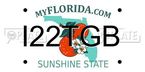 I22TGB Florida License Plate