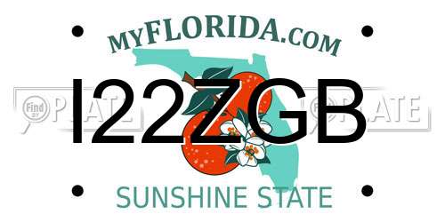 I22ZGB Florida License Plate