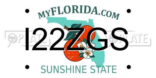 I22ZGS Florida License Plate