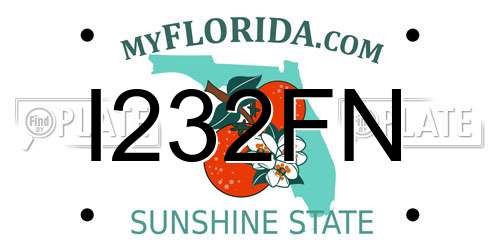 I232FN Florida License Plate