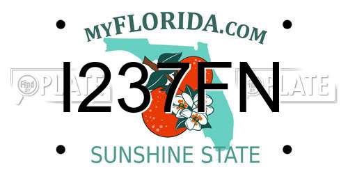 I237FN Florida License Plate