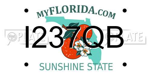I237QB Florida License Plate