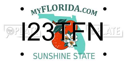I23TFN Florida License Plate