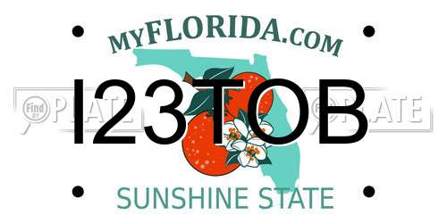 I23TOB Florida License Plate
