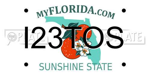 I23TOS Florida License Plate