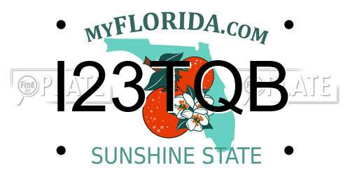 I23TQB Florida License Plate