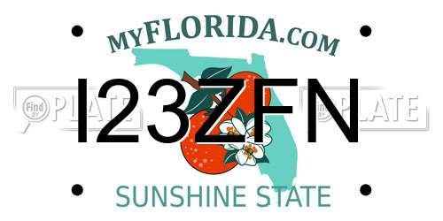 I23ZFN Florida License Plate