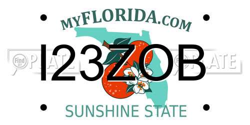 I23ZOB Florida License Plate