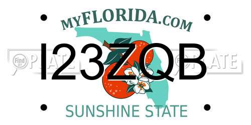 I23ZQB Florida License Plate
