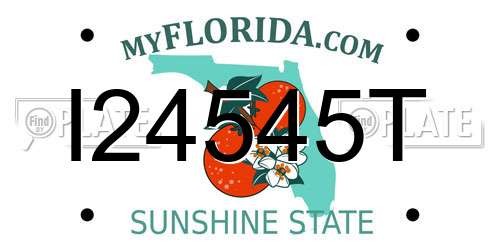I24545T Florida License Plate