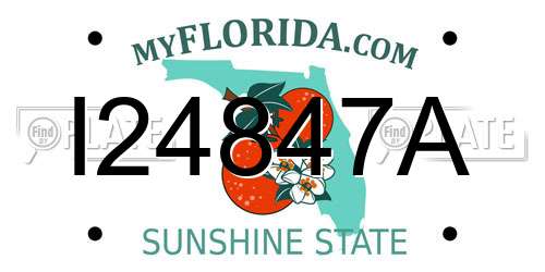 I24847A Florida License Plate