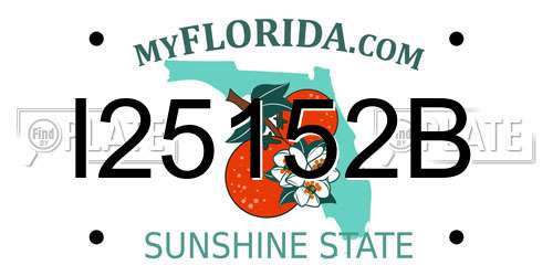 I25152B Florida License Plate