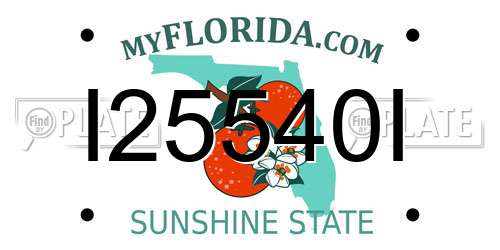 I25540I Florida License Plate