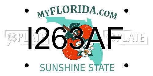 I263AF Florida License Plate