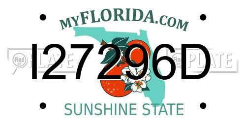 I27296D Florida License Plate