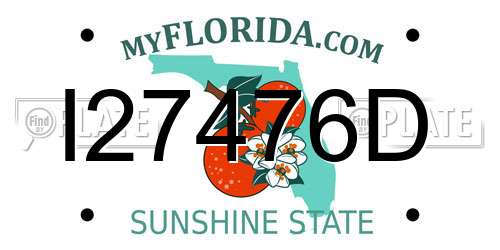 I27476D Florida License Plate