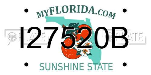 I27520B Florida License Plate
