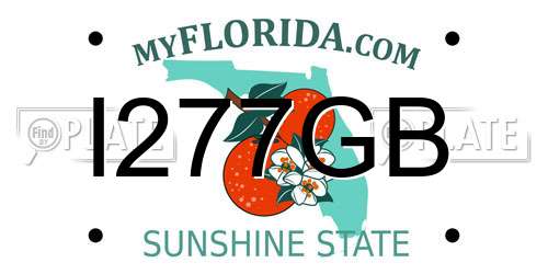 I277GB Florida License Plate