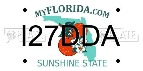 I27DDA Florida License Plate