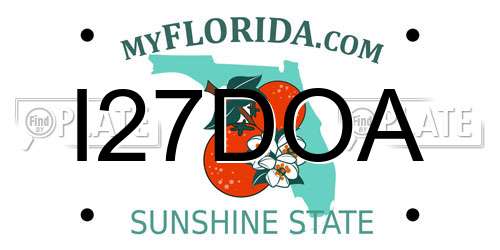 I27DOA Florida License Plate