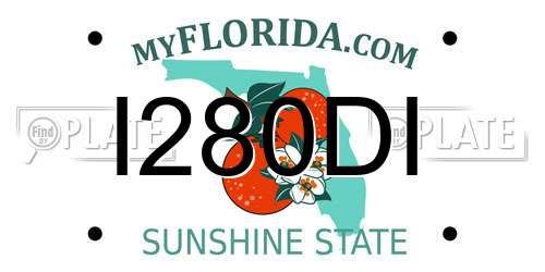 I280DI Florida License Plate