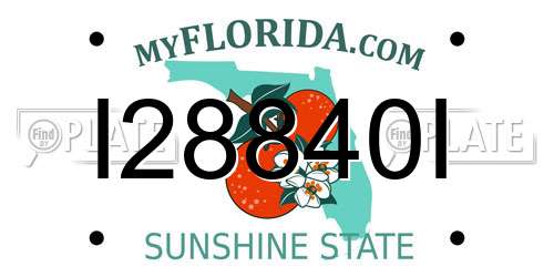 I28840I Florida License Plate