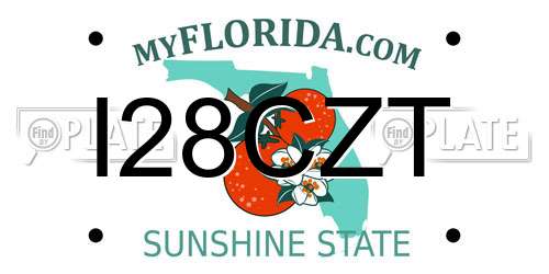 I28CZT Florida License Plate