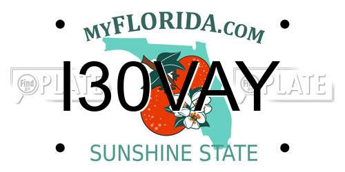 I30VAY Florida License Plate
