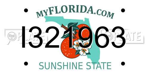 I321963 Florida License Plate