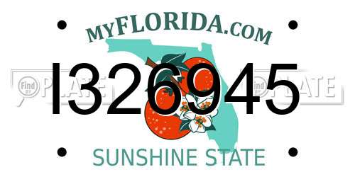 I326945 Florida License Plate